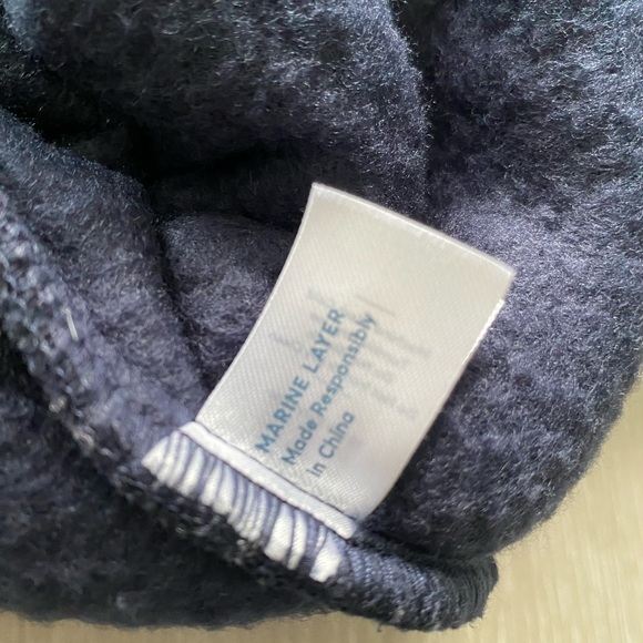 MARINE LAYER Eden Sherpa Overshirt in Navy Women’s Size Small - Picture 8 of 11